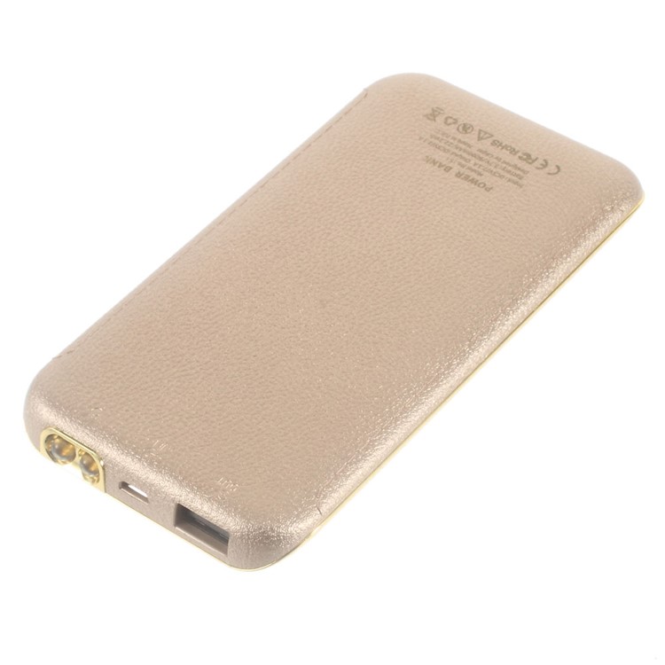 CAGER S1 6000mAh Power Bank Battery Charger with LED Flashlight for iPhone iPad Samsung LG - Gold Color-4