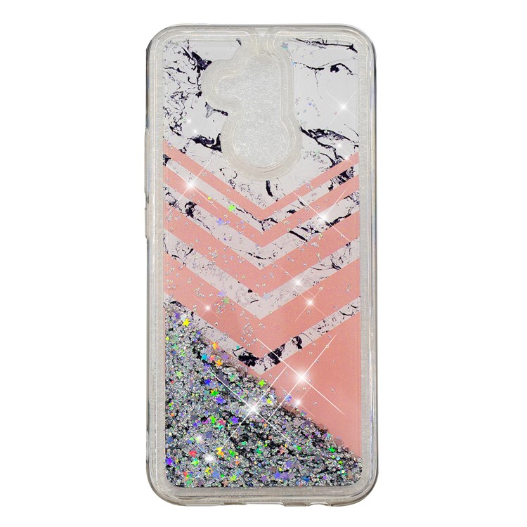 Liquid Glitter Powder Quicksand Inside Pattern Printing Shockproof TPU Cover for Huawei Mate 20 Lite - Marble Pattern-5