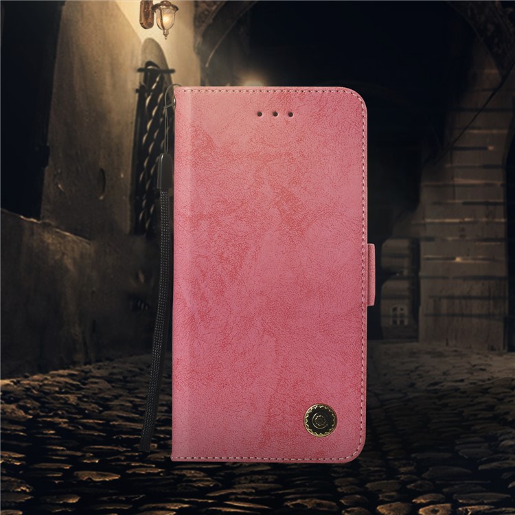 Vintage Style Leather Wallet Cover for Huawei Honor 8C - Pink-8