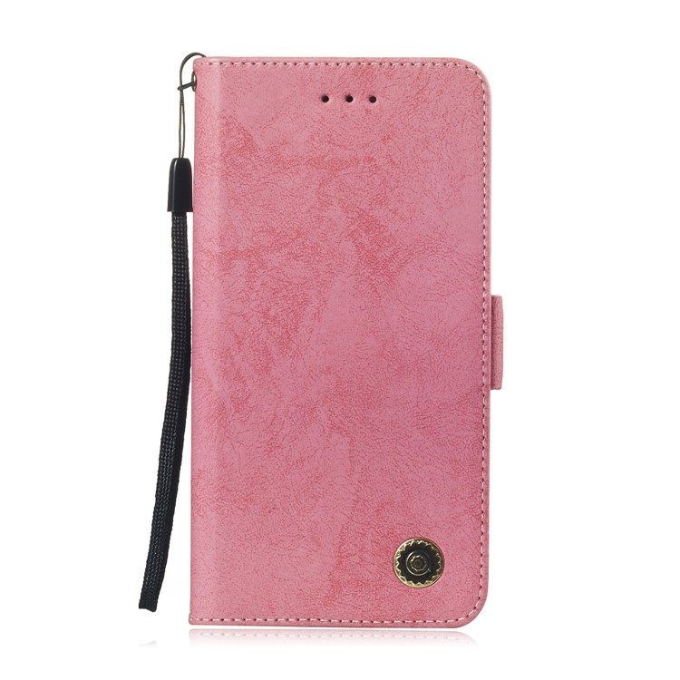 Vintage Style Leather Wallet Cover for Huawei Honor 8C - Pink-2