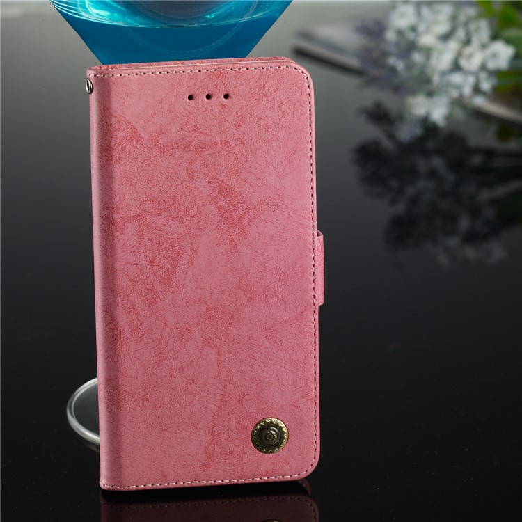Vintage Style Leather Wallet Cover for Huawei Honor 8C - Pink-7