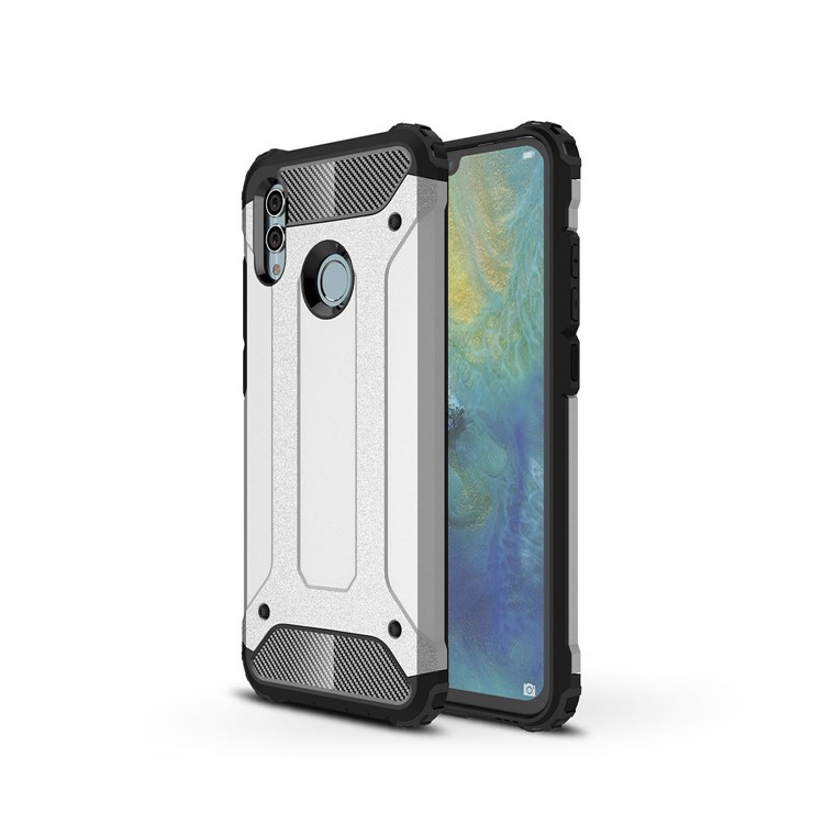 Armor Guard Plastic + TPU Hybrid Cell Phone Case for Huawei Honor 10 Lite - Silver-1