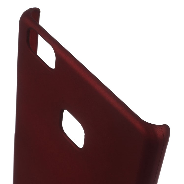 Rubber Coating Hard Shell Cover Case for Huawei P9 Lite - Red-3