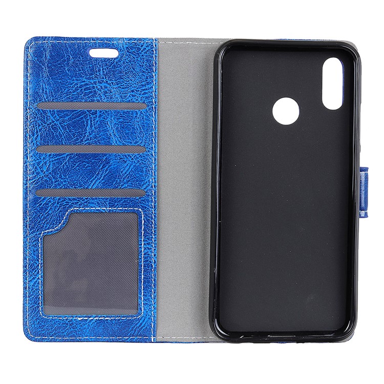 Vintage Crazy Horse Protective Leather Phone Cover for Huawei Honor 10 Lite/P Smart (2019) - Blue-3
