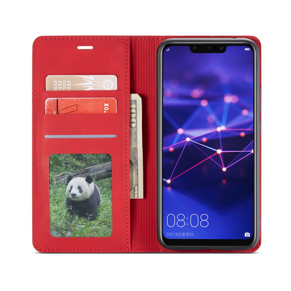 FORWENW Fantasy Series Silky Touch Leather Wallet Cover for Huawei Mate 20 Lite - Red-4