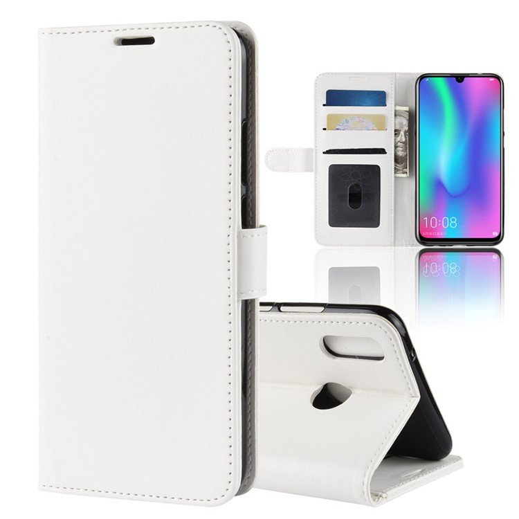 Crazy Horse Magnetic Leather Wallet Cover for Huawei Honor 10 Lite/P Smart (2019) - White-1