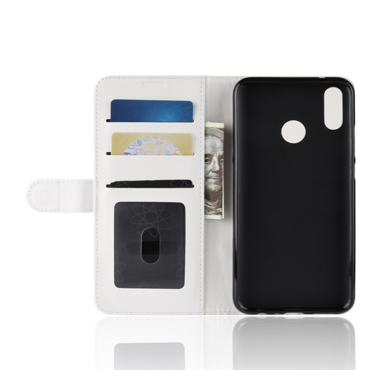 Crazy Horse Magnetic Leather Wallet Cover for Huawei Honor 10 Lite/P Smart (2019) - White-4
