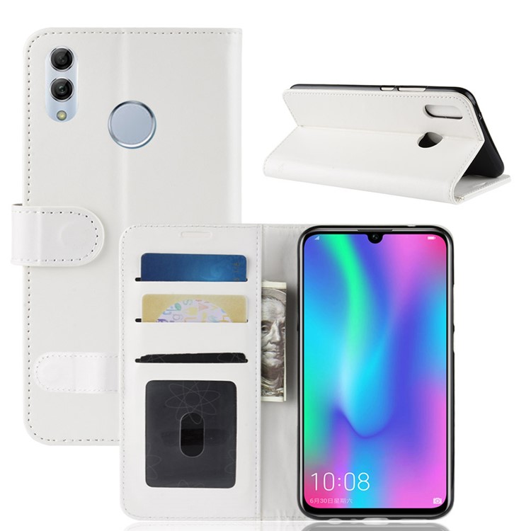 Crazy Horse Magnetic Leather Wallet Cover for Huawei Honor 10 Lite/P Smart (2019) - White-8