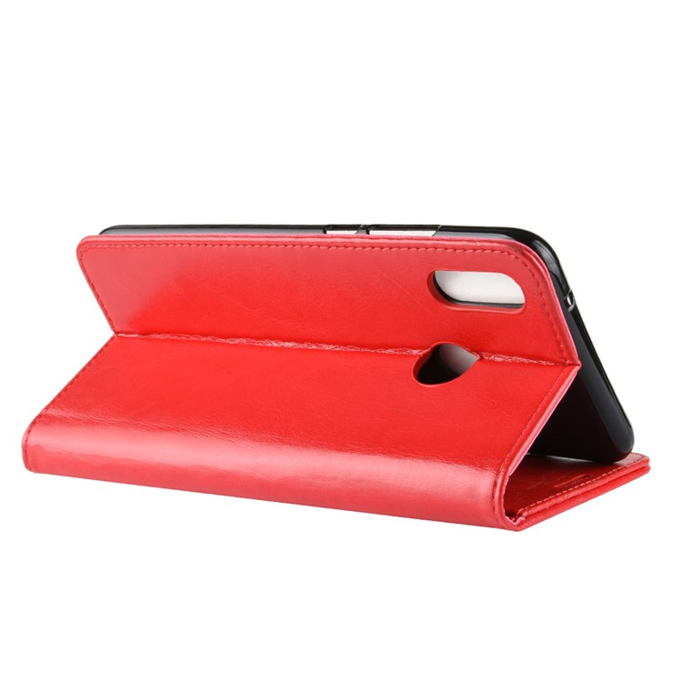 Crazy Horse Magnetic Leather Flip Phone Case for Huawei Honor 10 Lite/P Smart (2019) - Red-6