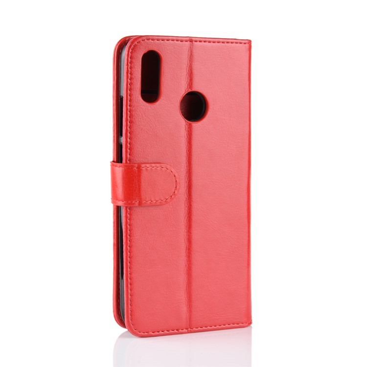 Crazy Horse Magnetic Leather Flip Phone Case for Huawei Honor 10 Lite/P Smart (2019) - Red-7