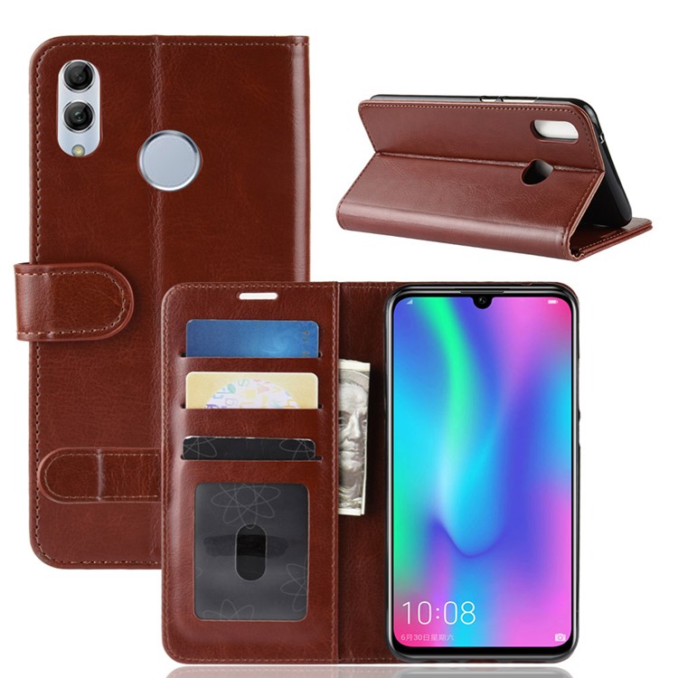 Crazy Horse Magnetic Leather Protector Cover for Huawei Honor 10 Lite/P Smart (2019) - Brown-6