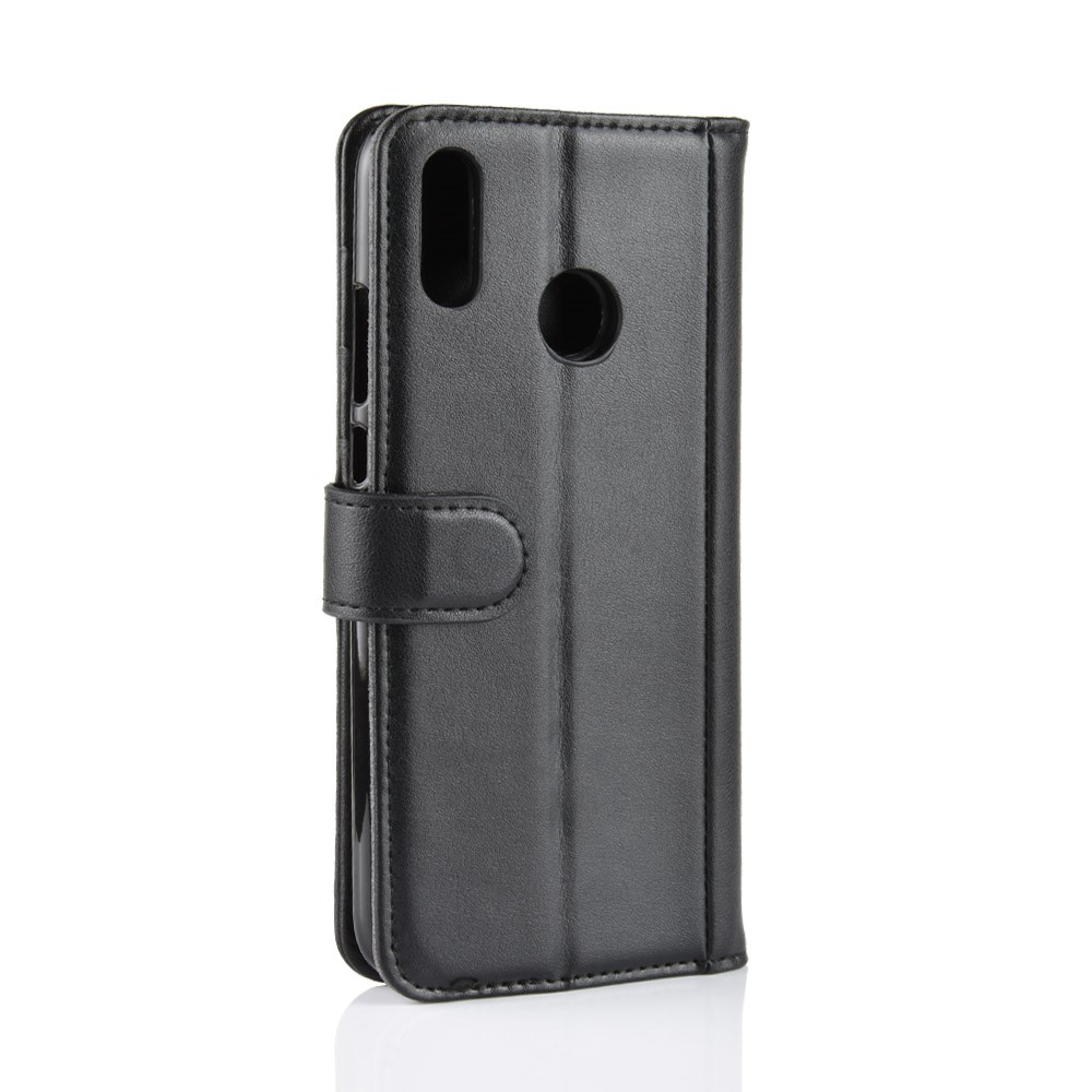 Genuine Split Leather Wallet Phone Case for Huawei Honor 10 Lite/P Smart (2019) - Black-8