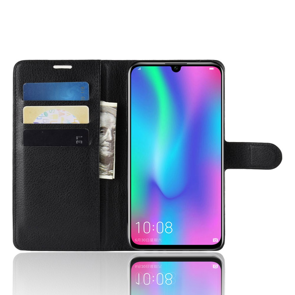Litchi Texture Wallet Leather Mobile Case Für Huawei Honor 10 Lite - Schwarz-4