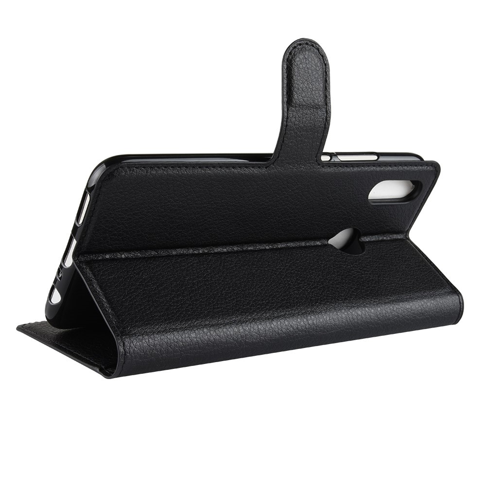 Litchi Texture Wallet Leather Mobile Case Für Huawei Honor 10 Lite - Schwarz-5