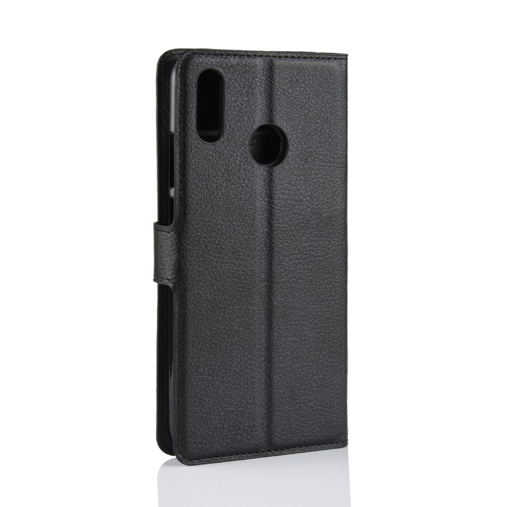 Litchi Texture Wallet Leather Cell Tele / P Smart (2019) Celular Shell - Preto