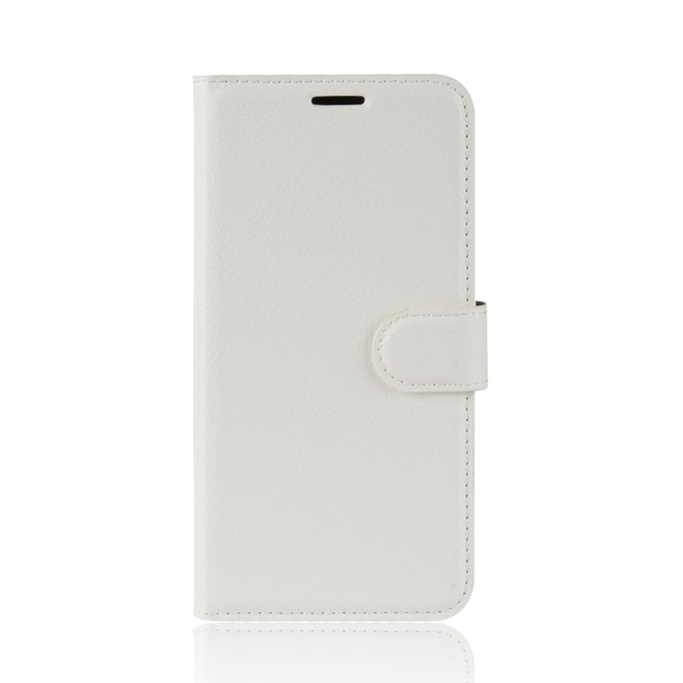 Cubierta de Teléfono Celular de Cuero de Billetera de Textura de Litchi Para Huawei Honor 10 Lite / P Smart (2019) Shell de Teléfono Móvil - Blanco-2