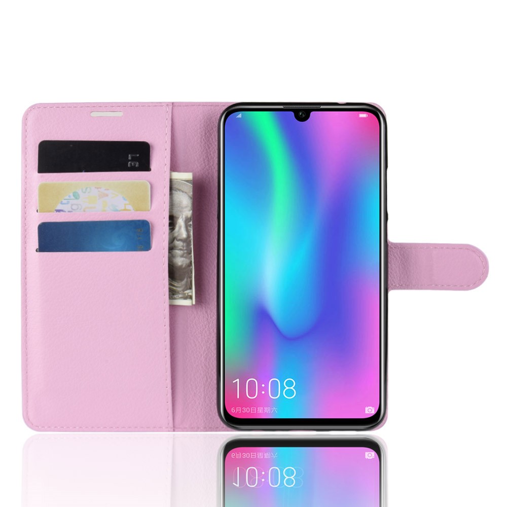Litchi Texture Wallet Leather Mobile Phone Casing for Huawei Honor 10 Lite / P Smart (2019) - Pink-4