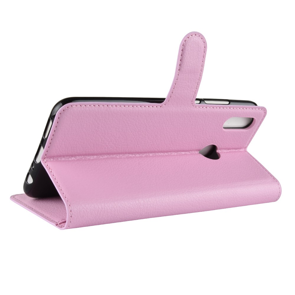 Litchi Texture Wallet Leather Mobile Phone Casing for Huawei Honor 10 Lite / P Smart (2019) - Pink-5