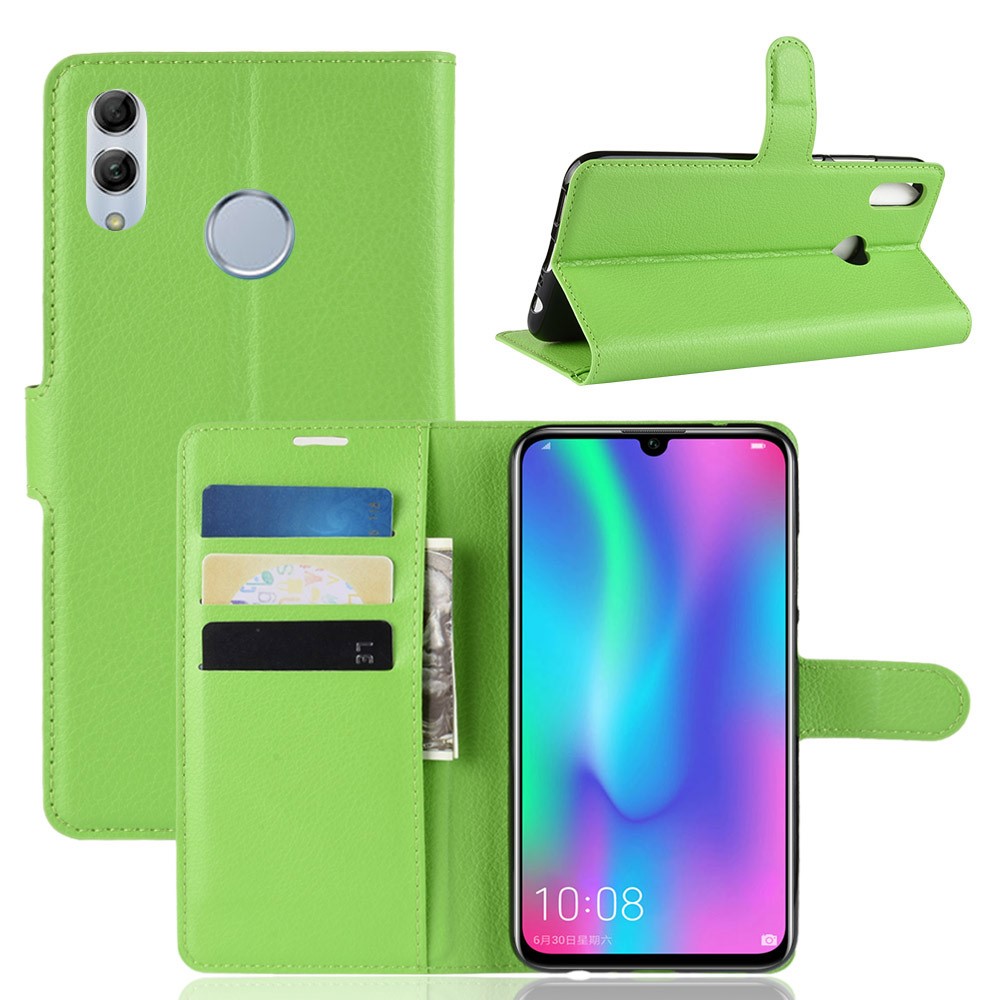 Litchi Texture Wallet Leather Cell Phone Case for Huawei Honor 10 Lite / P Smart (2019) - Green-1