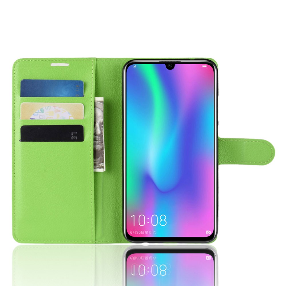 Litchi Texture Wallet Leather Cell Phone Case for Huawei Honor 10 Lite / P Smart (2019) - Green-4