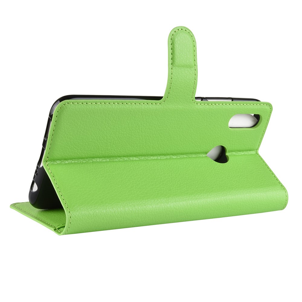 Litchi Texture Wallet Leather Cell Phone Case for Huawei Honor 10 Lite / P Smart (2019) - Green-5