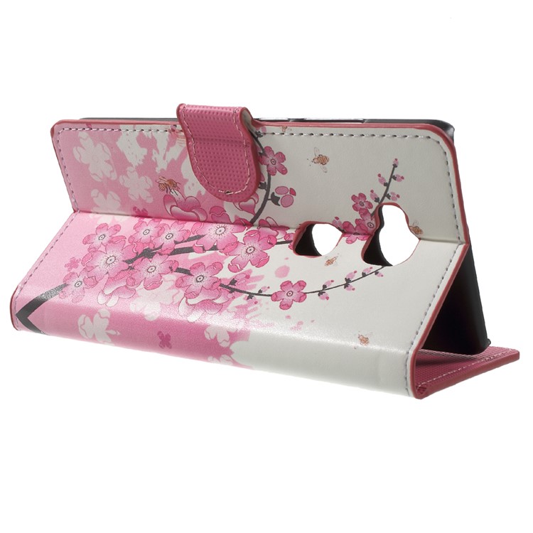 Wallet Stand Leather Shell for Huawei Honor Play 5X / Honor 5X - Plum Blossom-3