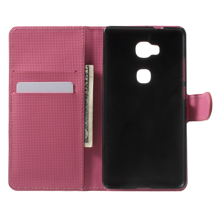 Wallet Stand Leather Shell for Huawei Honor Play 5X / Honor 5X - Plum Blossom-4