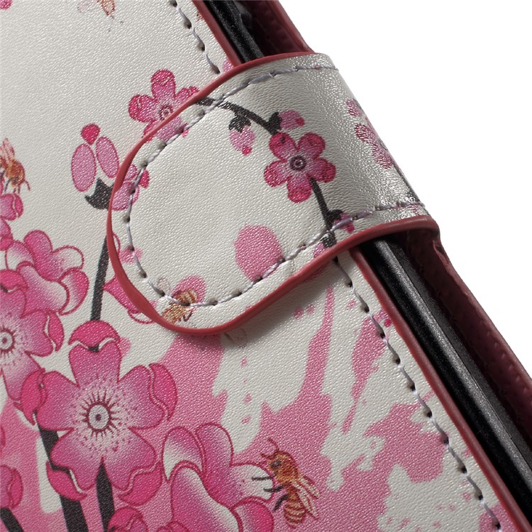 Wallet Stand Leather Shell for Huawei Honor Play 5X / Honor 5X - Plum Blossom-7