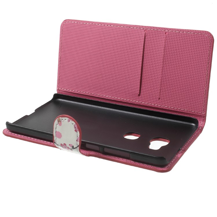 Wallet Stand Leather Shell for Huawei Honor Play 5X / Honor 5X - Plum Blossom-8