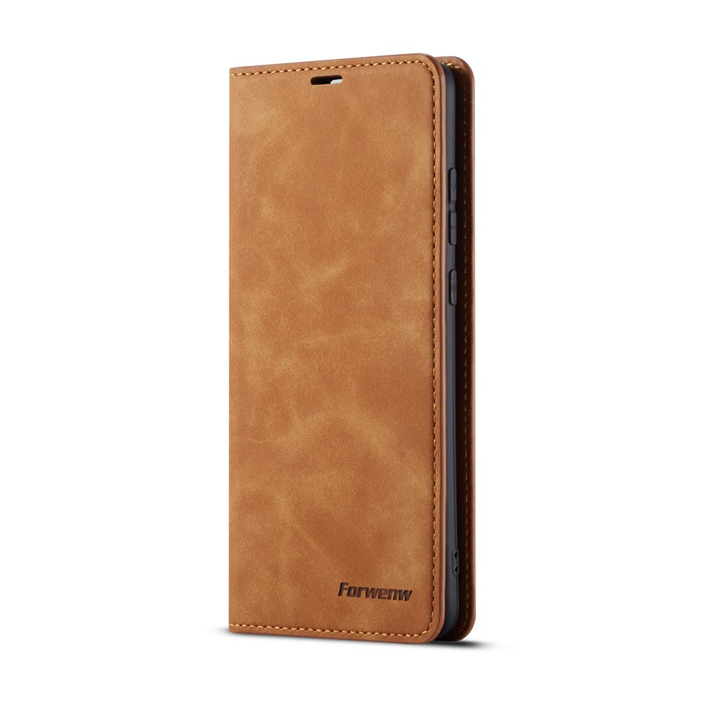 FORWENW Fantasy Series Silky Touch Leather Wallet Case for Huawei Mate 20 - Brown-2