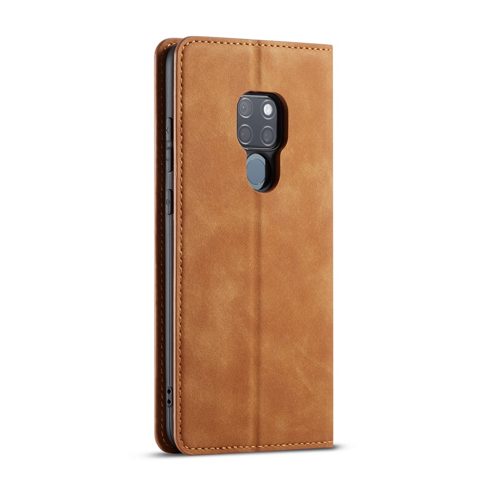 FORWENW Fantasy Series Silky Touch Leather Wallet Case for Huawei Mate 20 - Brown-3