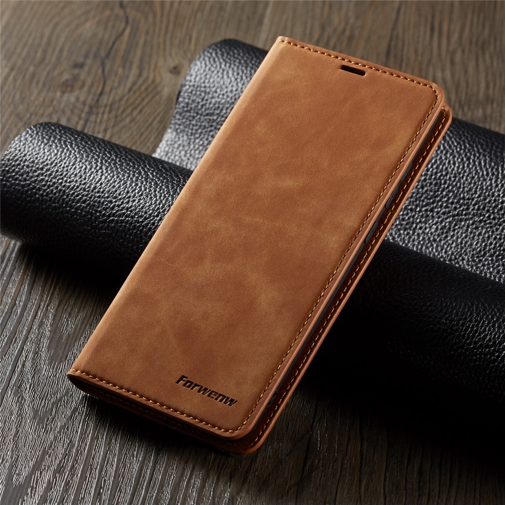 FORWENW Fantasy Series Silky Touch Leather Wallet Case for Huawei Mate 20 - Brown-7