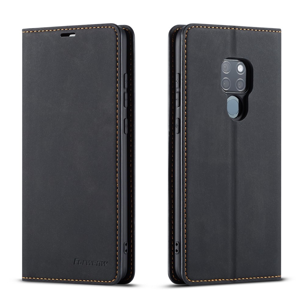 FORWENW Fantasy Series Silky Touch Leather Wallet Cover for Huawei Mate 20 - Grey-1