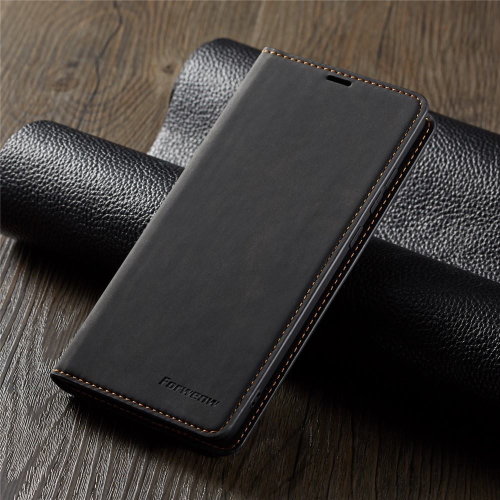 FORWENW Fantasy Series Silky Touch Leather Wallet Cover for Huawei Mate 20 - Grey-6