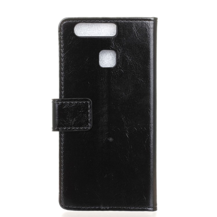Crazy Horse Grain Wallet Leather Case for Huawei P9 - Black-2
