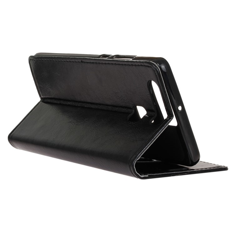 Crazy Horse Grain Wallet Leather Case for Huawei P9 - Black-5