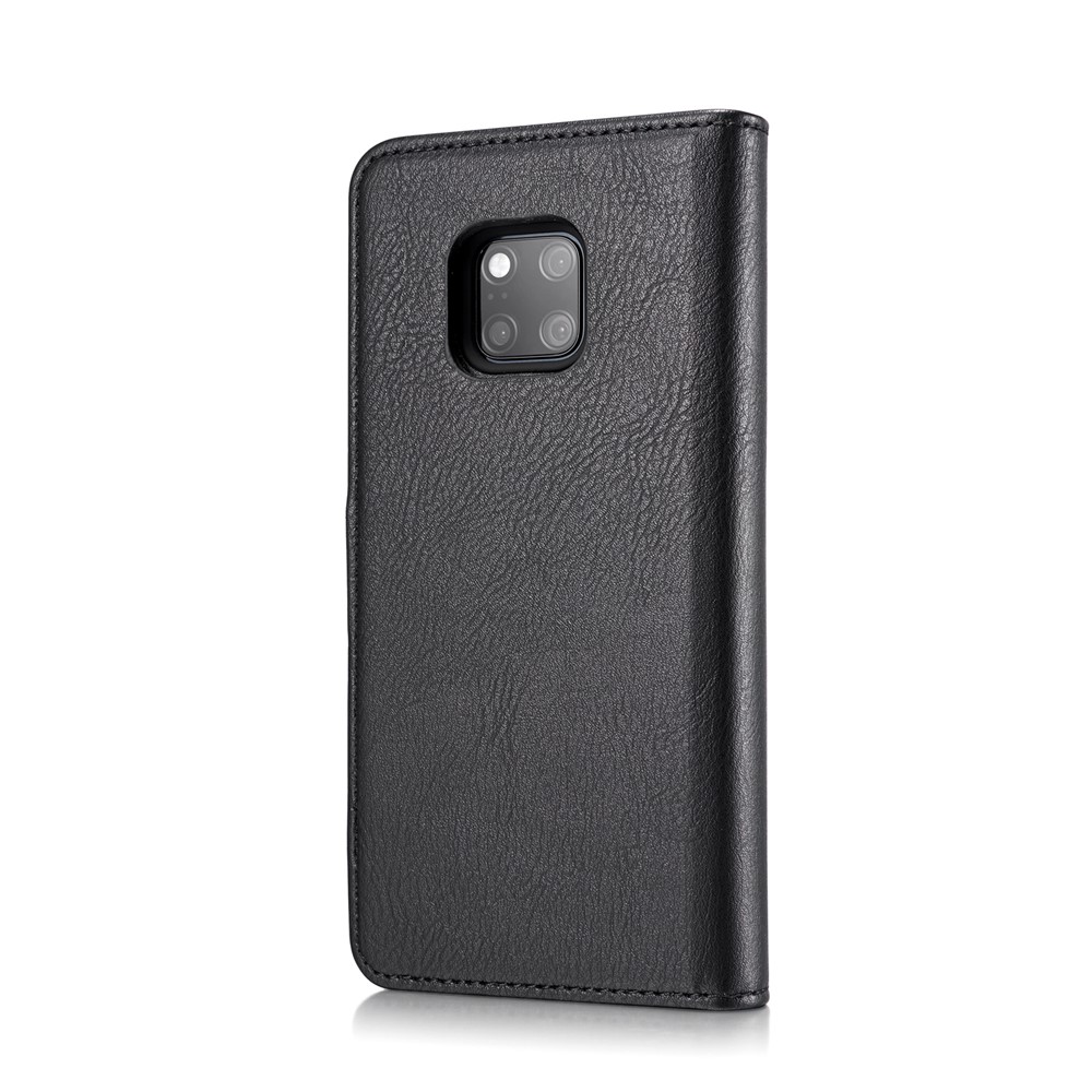 DG.MING Detachable 2-in-1 Split Leather Wallet Shell + PC Back Case for Huawei Mate 20 Pro - Black-4