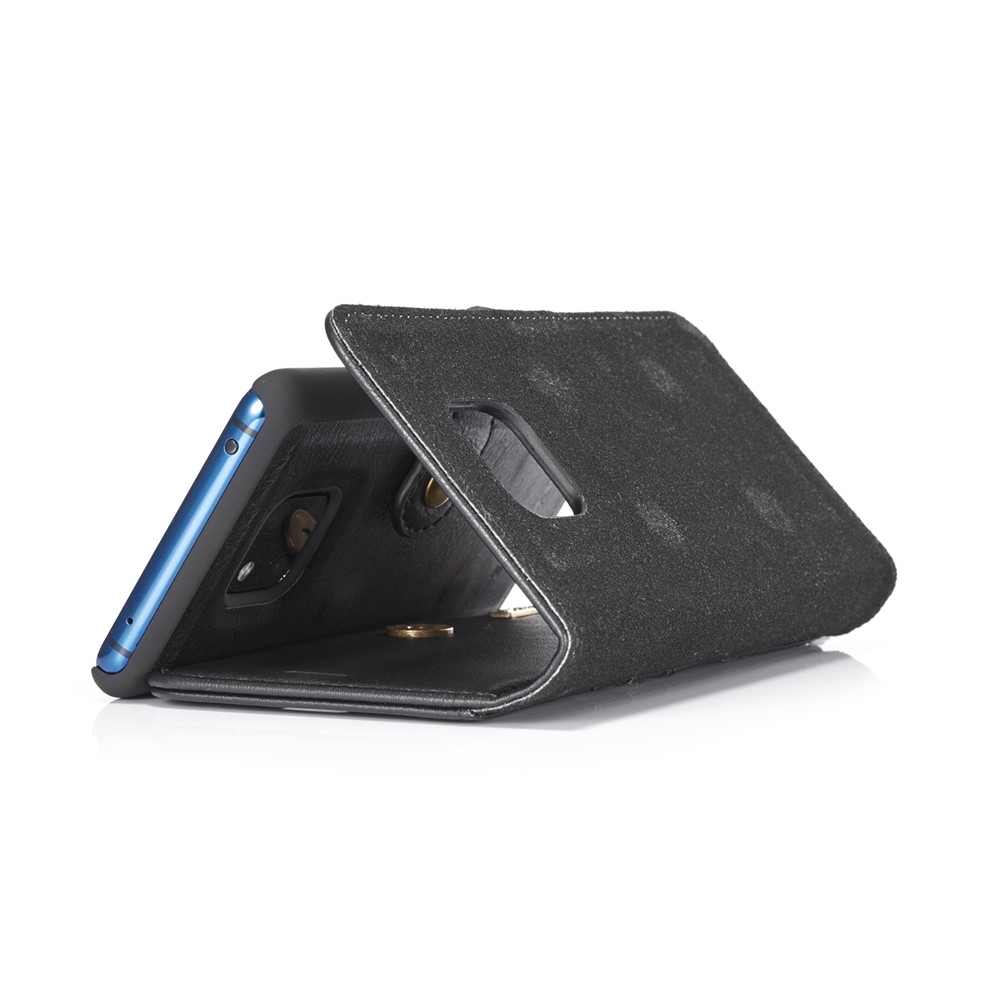 DG.MING Detachable 2-in-1 Split Leather Wallet Shell + PC Back Case for Huawei Mate 20 Pro - Black-9