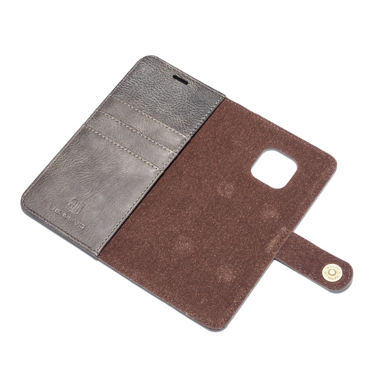 DG.MING Detachable 2-in-1 Split Leather Wallet Shell Cover + PC Back Case for Huawei Mate 20 Pro - Grey-10