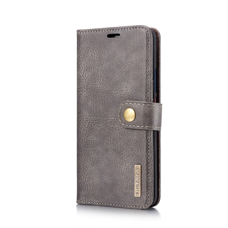 DG.MING Detachable 2-in-1 Split Leather Wallet Shell Cover + PC Back Case for Huawei Mate 20 Pro - Grey-3