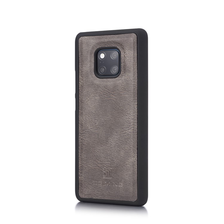 DG.MING Detachable 2-in-1 Split Leather Wallet Shell Cover + PC Back Case for Huawei Mate 20 Pro - Grey-5