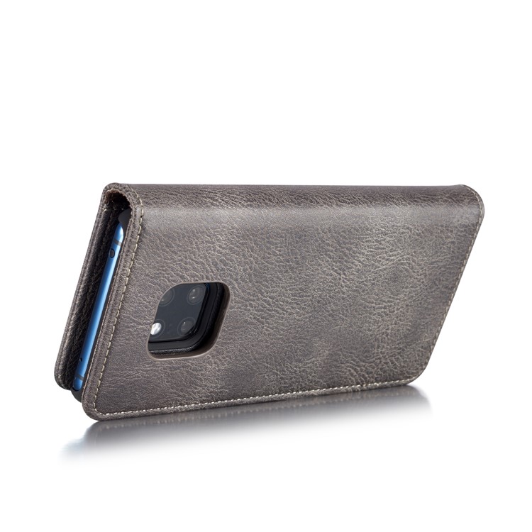 DG.MING Detachable 2-in-1 Split Leather Wallet Shell Cover + PC Back Case for Huawei Mate 20 Pro - Grey-6