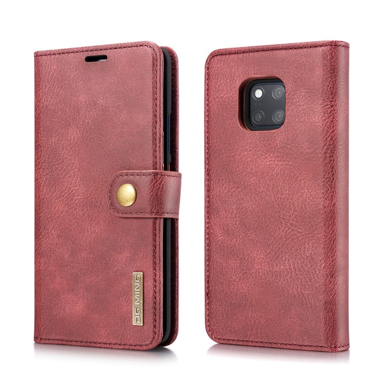 DG.MING Detachable 2-in-1 Split Leather Wallet Phone Shell + PC Back Case for Huawei Mate 20 Pro - Red-2