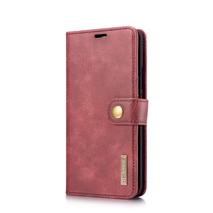 DG.MING Detachable 2-in-1 Split Leather Wallet Phone Shell + PC Back Case for Huawei Mate 20 Pro - Red-3
