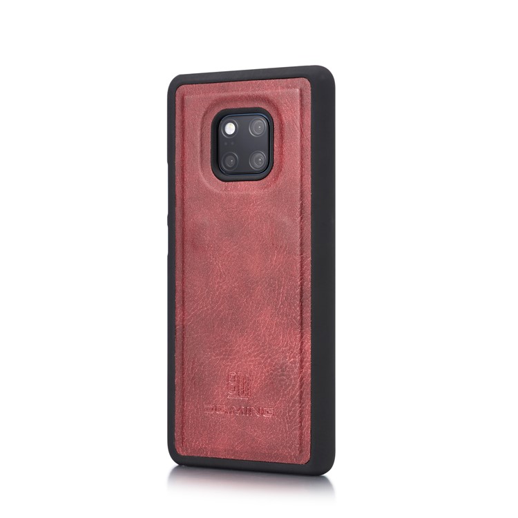 DG.MING Detachable 2-in-1 Split Leather Wallet Phone Shell + PC Back Case for Huawei Mate 20 Pro - Red-5