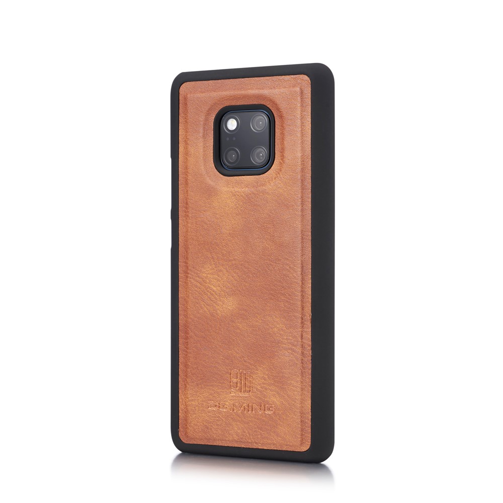 DG.MING Detachable 2-in-1 Split Leather Wallet Cover Shell + PC Back Case for Huawei Mate 20 Pro - Brown-5