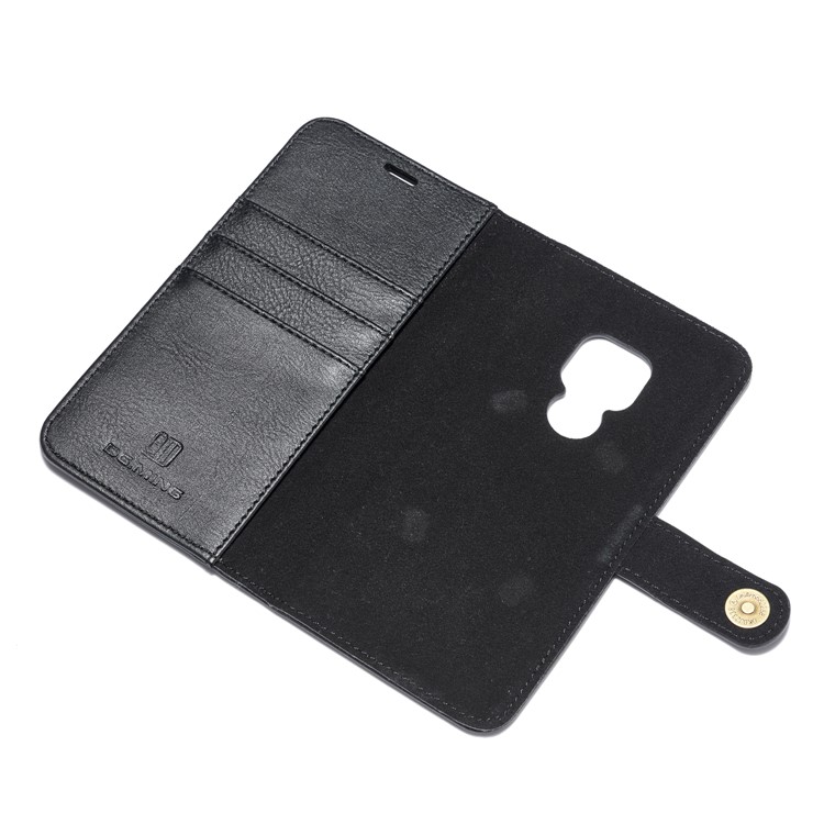 DG.MING Detachable 2-in-1 Split Leather Wallet Shell + PC Back Case for Huawei Mate 20 - Black-10