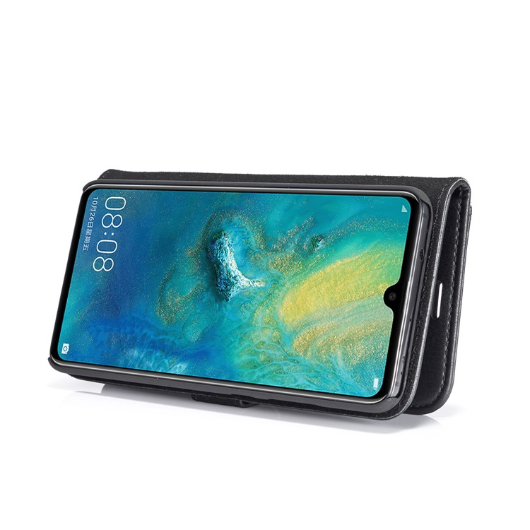 DG.MING Detachable 2-in-1 Split Leather Wallet Shell + PC Back Case for Huawei Mate 20 - Black-7