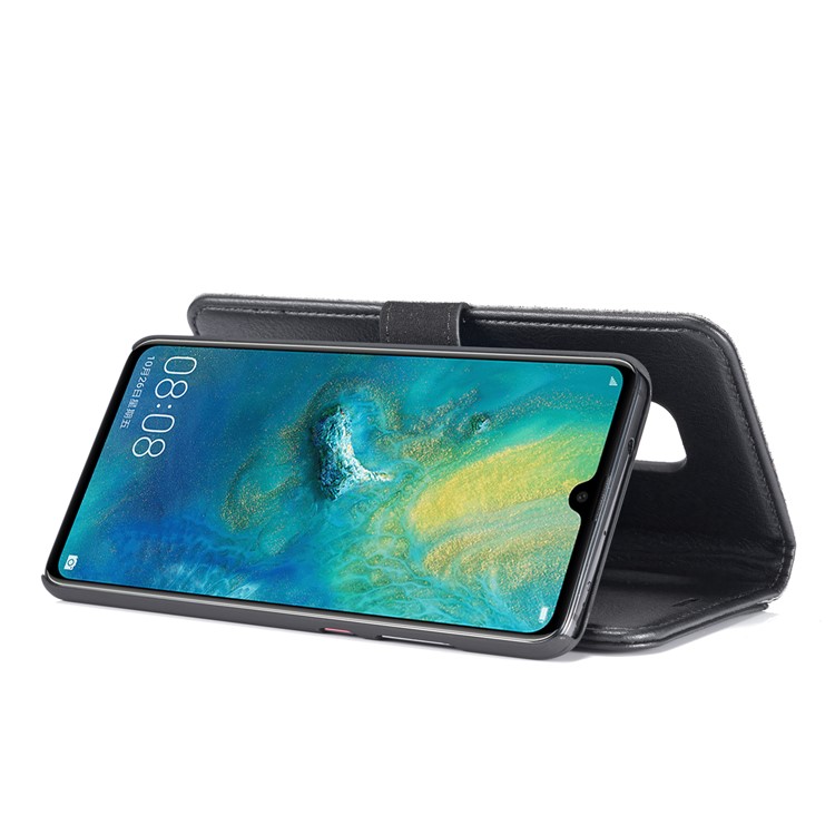 DG.MING Detachable 2-in-1 Split Leather Wallet Shell + PC Back Case for Huawei Mate 20 - Black-8