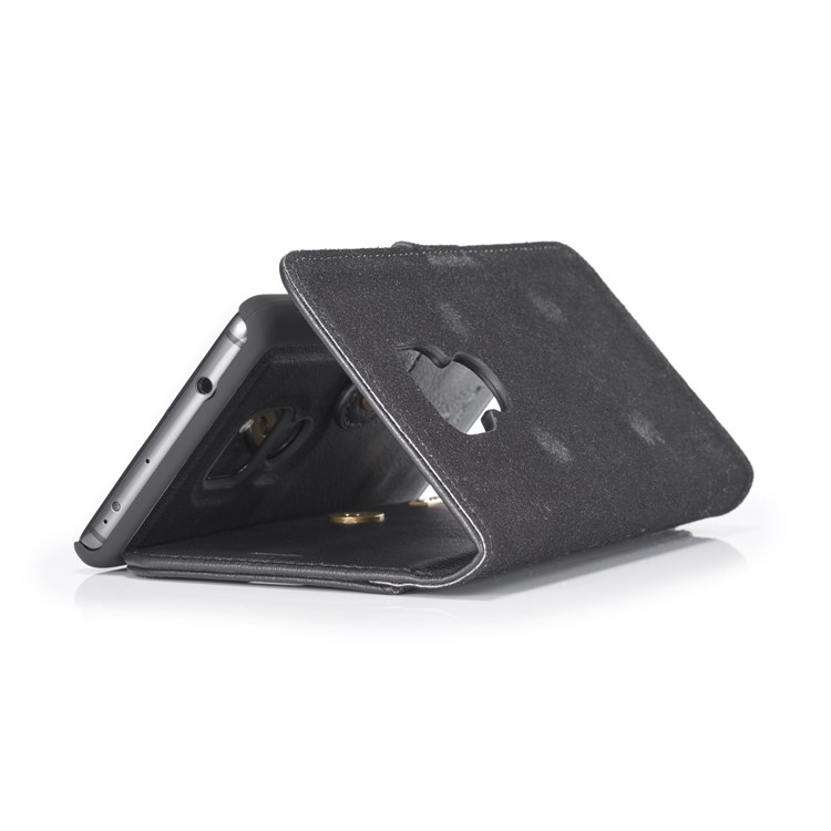 DG.MING Detachable 2-in-1 Split Leather Wallet Shell + PC Back Case for Huawei Mate 20 - Black-9
